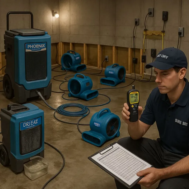 Structural Drying and Dehumidification process in Melvindale, MI